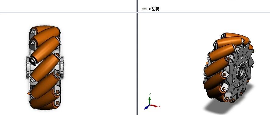 【工程机械】Omni-Directional Wheels全向轮麦克纳姆轮3D图纸