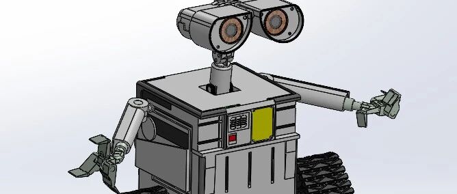 【机器人】Wall-E Robot瓦力机器人简易三维模型3D图纸 Solidworks设计