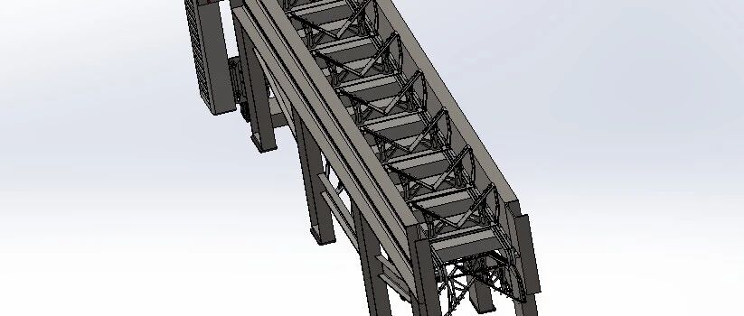 【工程机械】Tree Trunk Conveyor原木输送机3D数模图纸 Solidworks设计