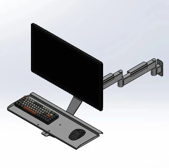 【工程机械】Parametric显示器支架3D数模图纸 Solidworks设计