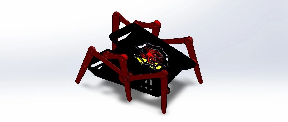 【机器人】Spider Hexapod六足蜘蛛机器人简易模型3D图纸 Solidworks设计