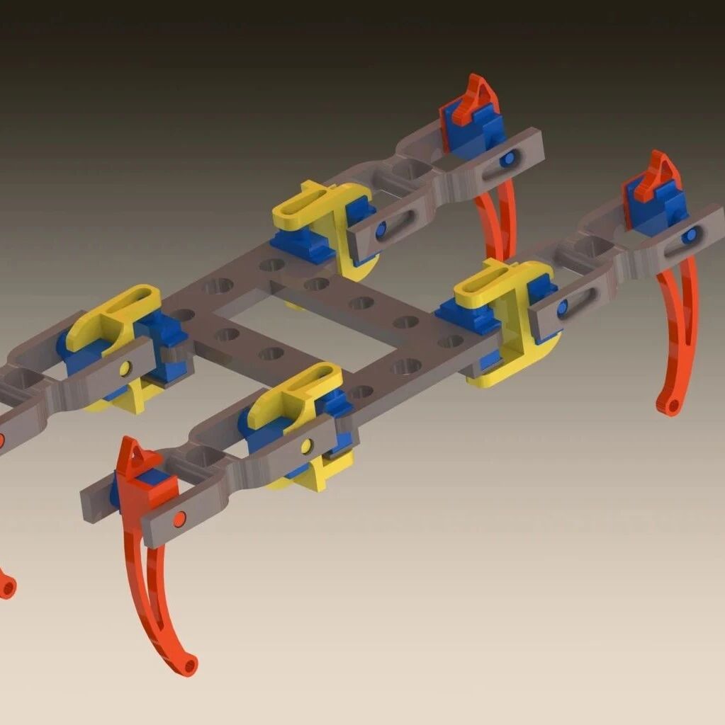 【机器人】orumcek robot四足行走结构3D图纸 Solidworks设计
