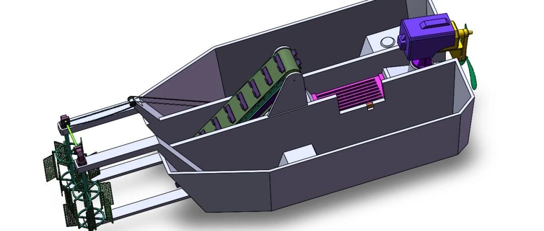【海洋船舶】水面垃圾打捞3D数模图纸 Solidworks18设计