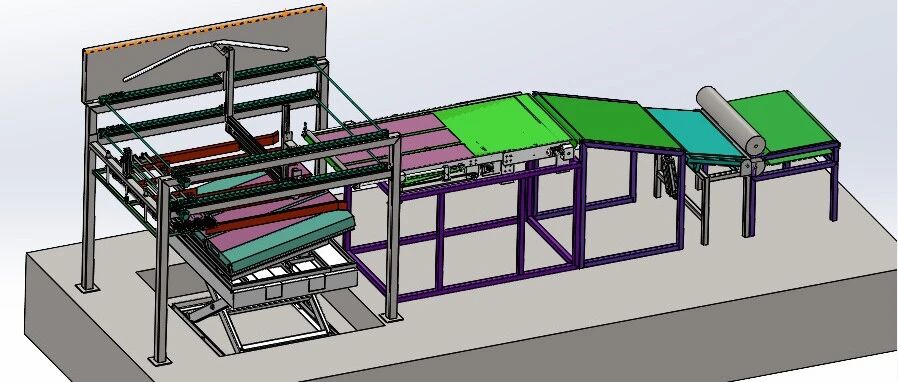 【非标数模】板材堆垛设备3D数模图纸 Solidworks20设计