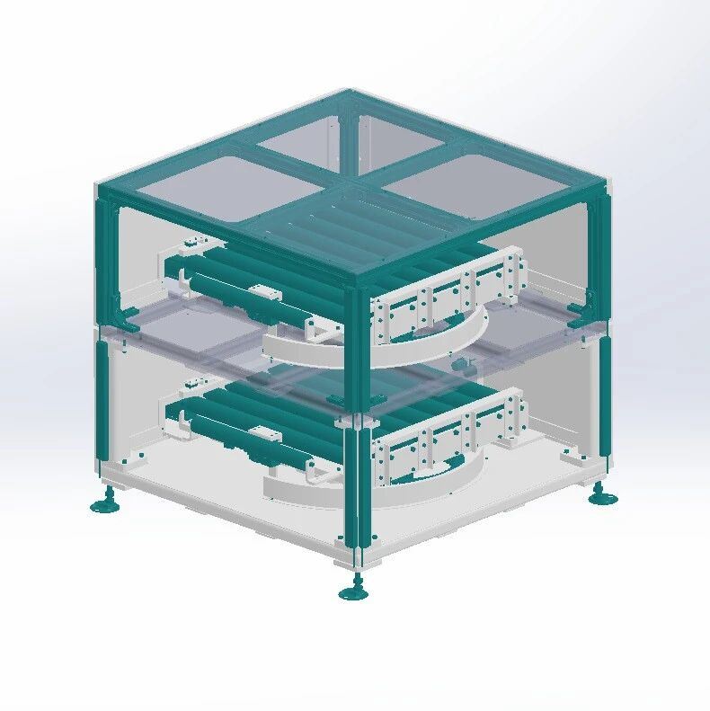 【非标数模】输送线90°气动转向机3D数模图纸 Solidworks18设计