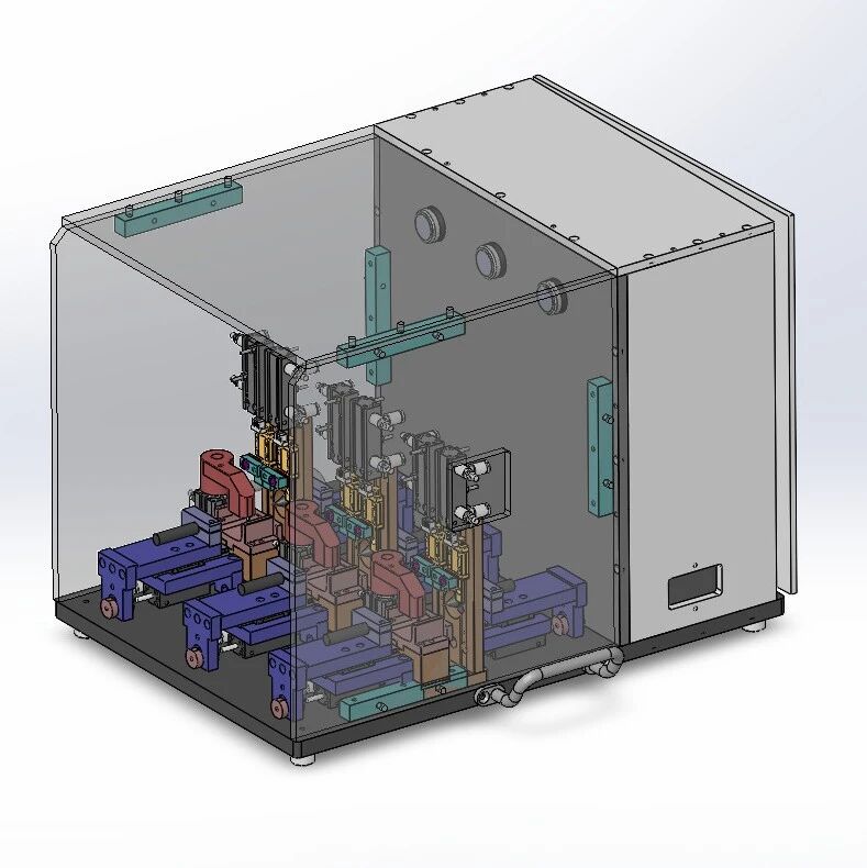 【非标数模】3工位电容测试平台3D数模图纸 Solidworks20设计