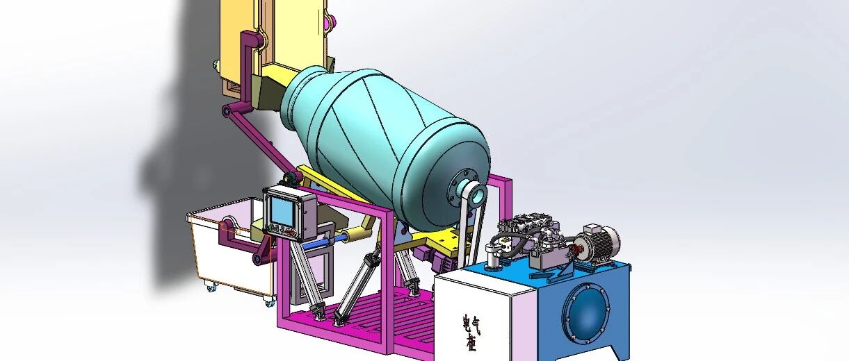 【非标数模】真空滚揉机3D数模图纸 Solidworks20设计