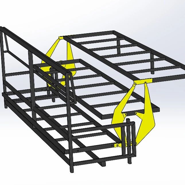 【工程机械】sofa bed折叠沙发床框架结构3D数模图纸 Solidworks设计