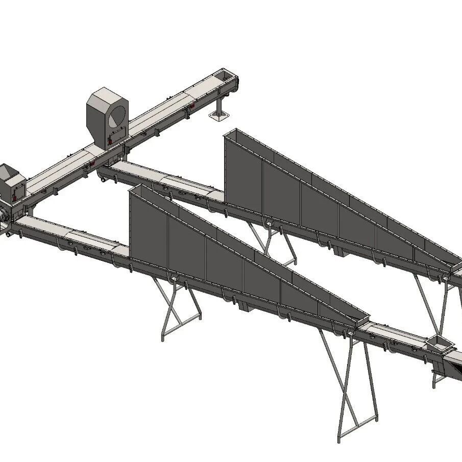 【非标数模】面粉输送螺旋输送机3D数模图纸 IGS格式