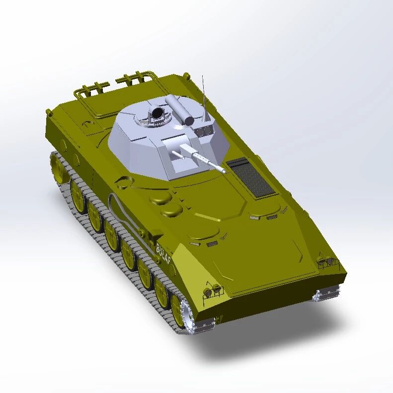【武器模型】BMP-23履带步兵战车简易模型3D图纸 STEP格式