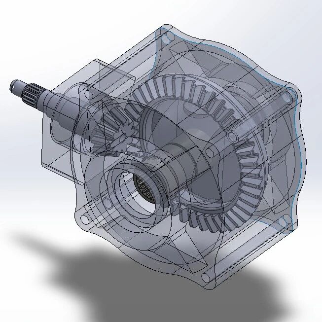 【工程机械】DIFFRENTIAL四轮驱动差速器结构3D图纸 Solidworks设计