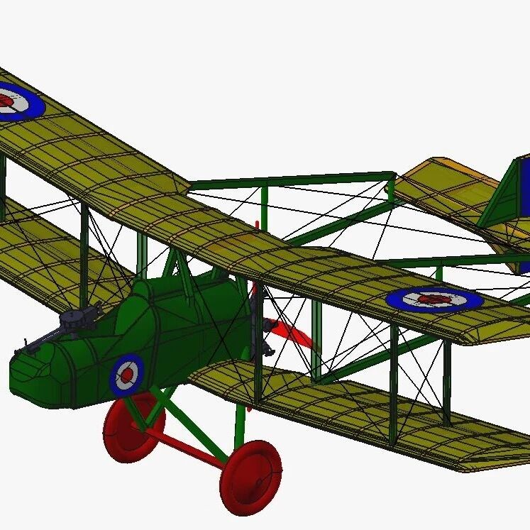 【飞行模型】一战 FE8 轻木航模飞机3D图纸 FreeCAD设计 附STEP