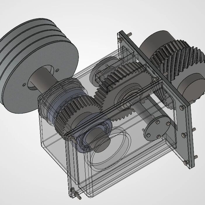 【差减变速器】斜齿轮减速器3D数模图纸 Solidworks设计