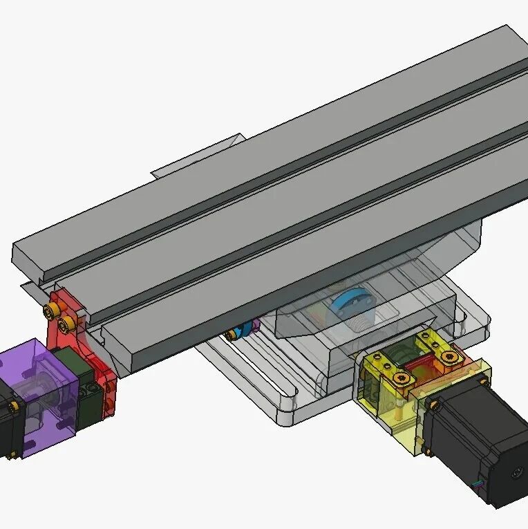 【工程机械】Enco XY数控工作台结构3D图纸 FreeCAD设计 附STEP格式