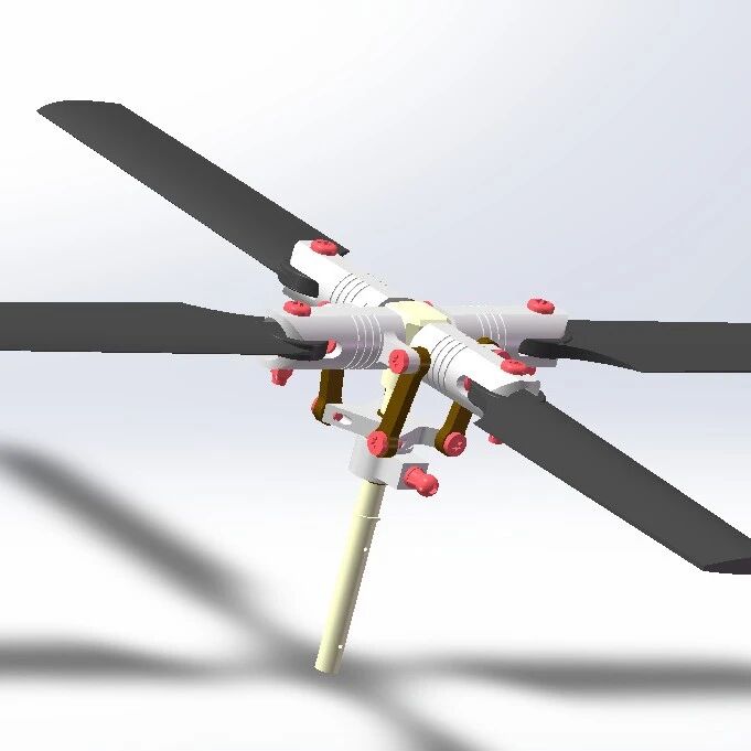 【工程机械】VHR5四叶直升机尾桨简易结构3D图纸 STP格式