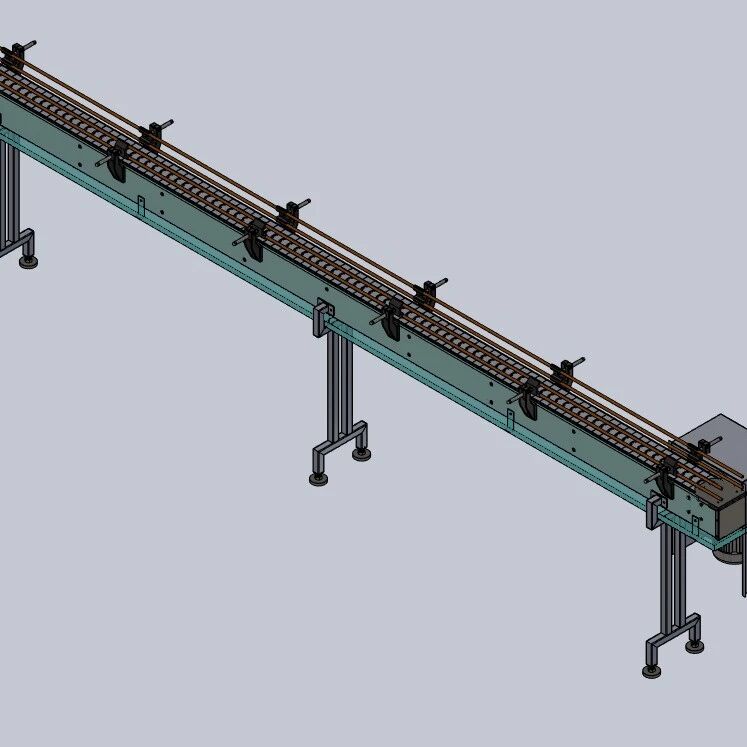【非标设计】Slat Chain Conveyor板式链条输送机3D数模图纸