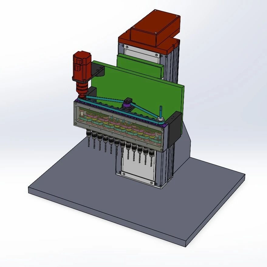 【工程机械】多轴钻铣床3D数模图纸 Solidworks20设计