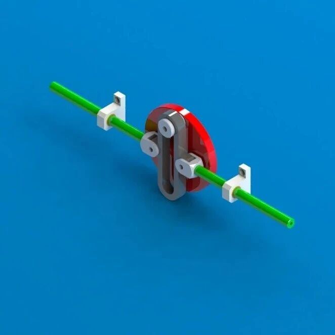 【精巧机构】旋转运动转直线往复运动的十字滑块3D数模图纸 Solidworks设计