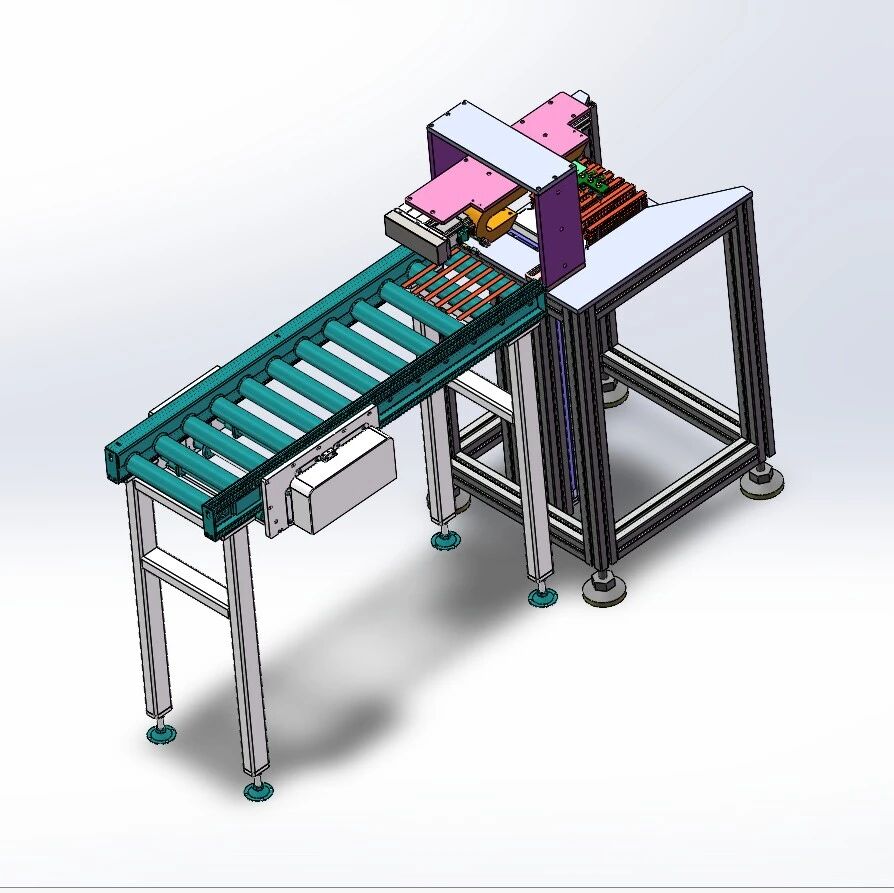 【非标数模】自动升降分料上料输送机3D数模图纸 Solidworks20设计