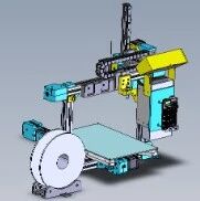 【工程机械】混合式3D打印机3D数模图纸 Solidworks16设计
