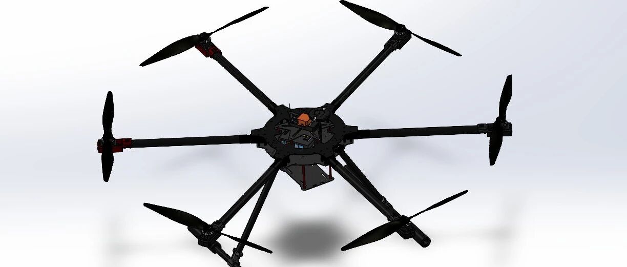 【飞行模型】Hexacopter六旋翼无人机多旋翼飞行器3D图纸 Solidworks设计