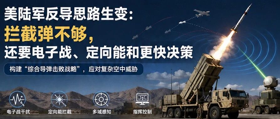美陆军反导思路生变：拦截弹不够，还要电子战、定向能和更快决策