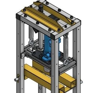 【工程机械】2吨小型液压机3D数模图纸 cero设计 附STEP