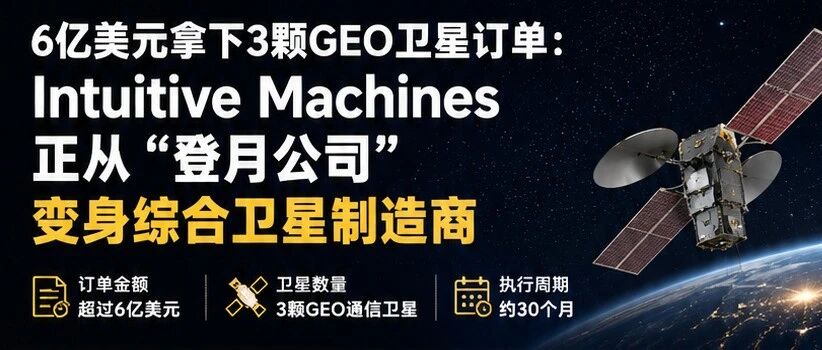 6亿美元拿下GEO卫星订单：Intuitive Machines正从“登月公司”变身综合卫星制造商