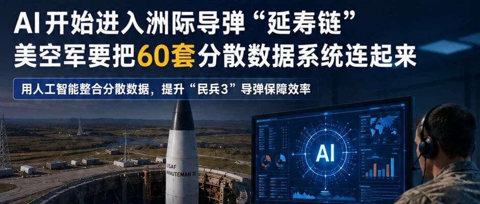 AI开始进入“民兵3” 洲际导弹“延寿链”：美空军要把60套分散数据系统连起来