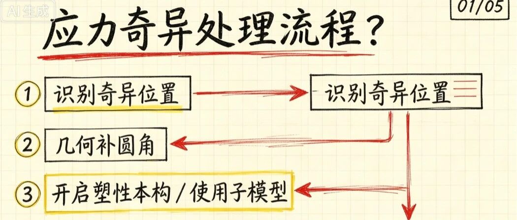 有限元每日一个知识点：什么是应力奇异？仿真报告最容易踩的坑
