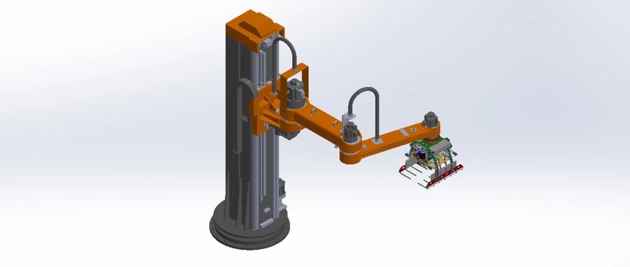 【非标数模】立柱码垛机械手3D数模图纸 Solidworks18设计