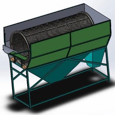【非标数模】滚筒筛选机3D数模图纸 Solidworks24设计