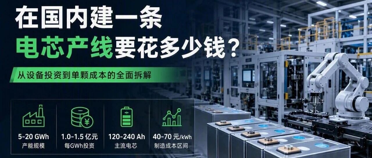 在国内建一条电芯产线要花多少钱？