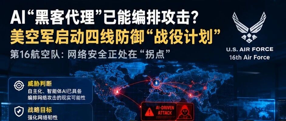 AI“黑客代理”已能编排攻击？美空军网络司令部启动四线防御“战役计划”