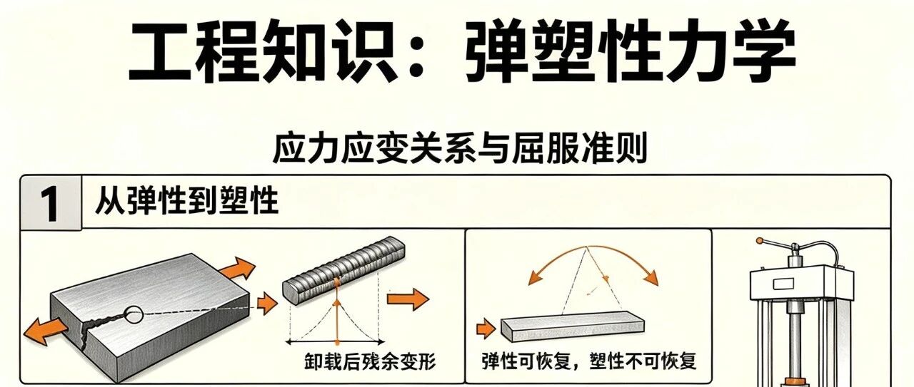弹塑性力学：应力应变关系与屈服准则