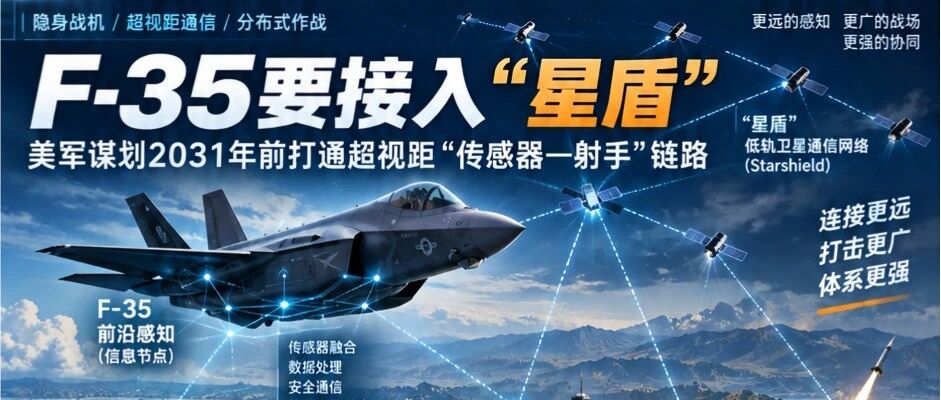 F-35要接入“星盾”：美军谋划2031年前打通超视距“传感器—射手”链路