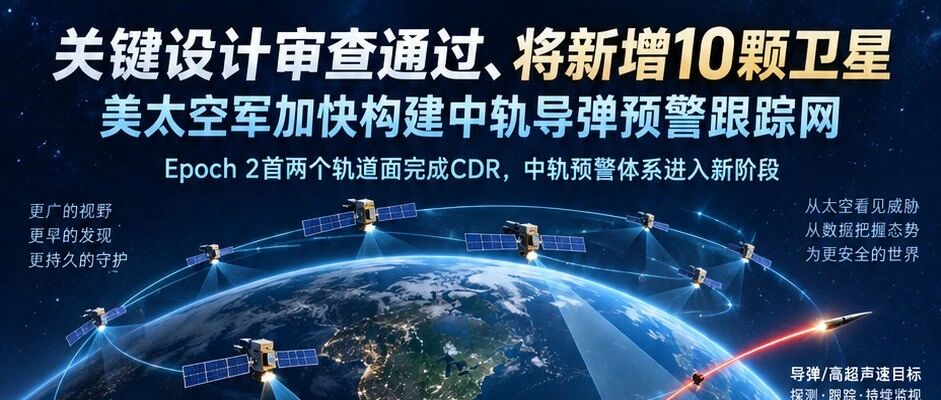 关键设计审查通过、将新增10颗卫星：美太空军加快构建中轨导弹预警跟踪网