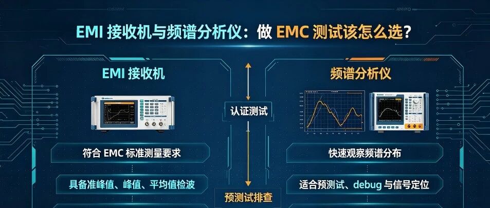 EMI 接收机与频谱分析仪：做 EMC 测试该怎么选？
