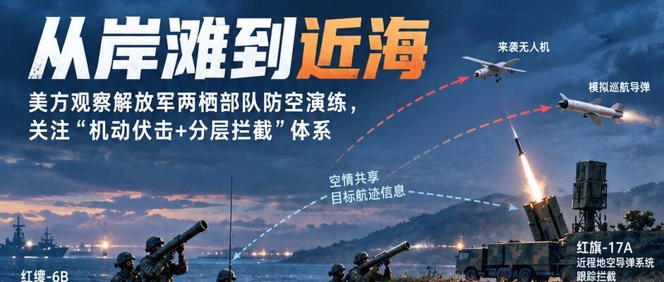 从岸滩到近海：美方观察***两栖部队防空演练，关注“机动伏击+分层拦截”体系