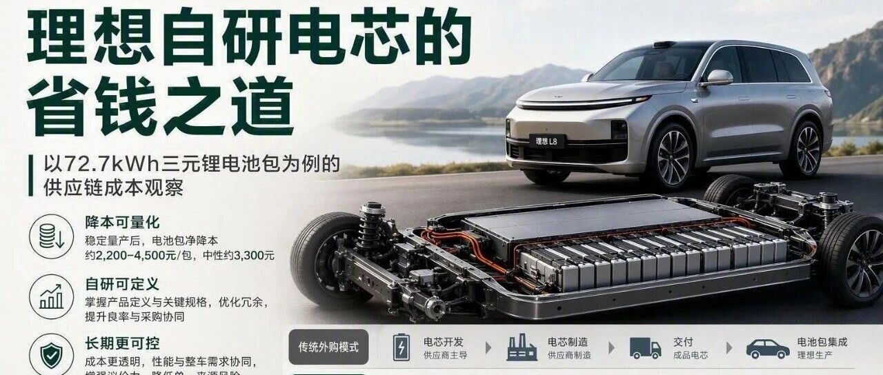 理想自研电芯的省钱之道