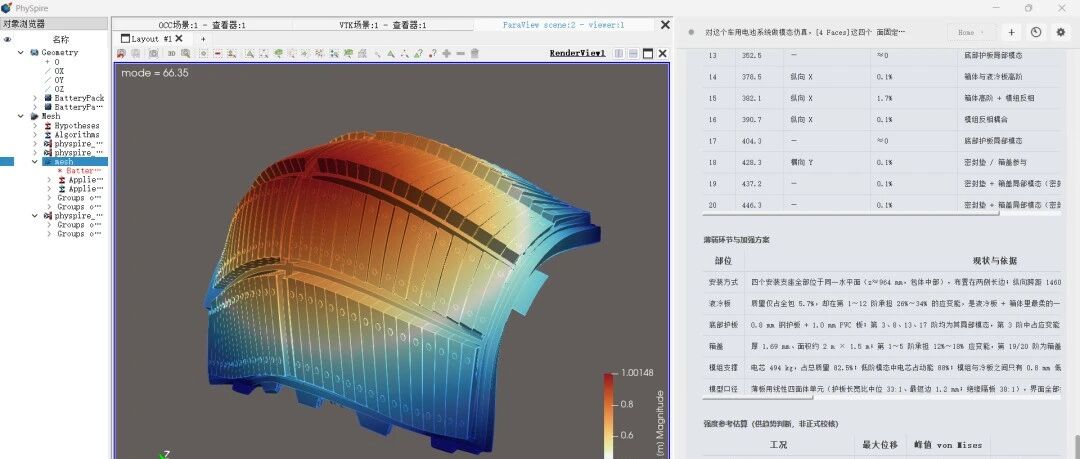 20阶模态一句话搞定！AI 全自动完成动力电池包模态分析全过程
