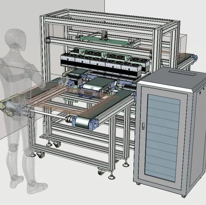 【非标数模】冲压线 UV 膜固化设备3D图纸 STP格式
