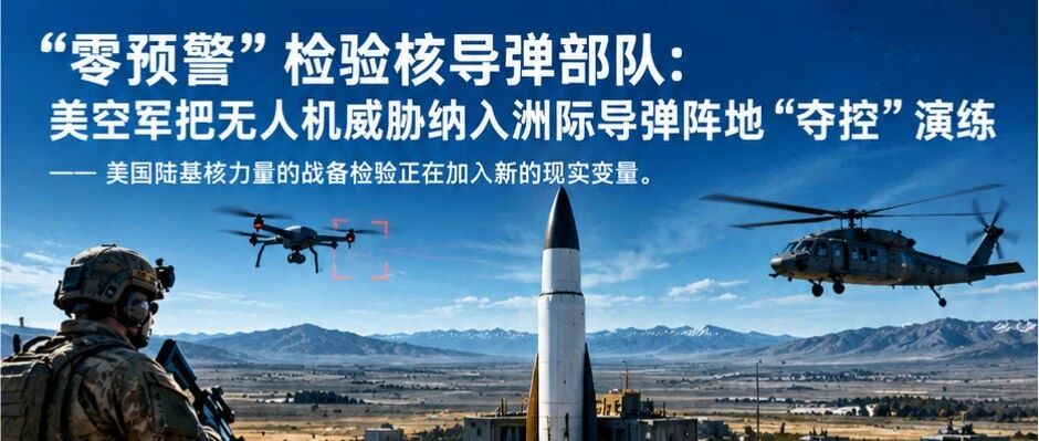 “零预警”检验核导弹部队：美空军把无人机威胁纳入洲际导弹阵地“夺控”演练