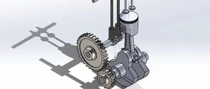 【发动机电机】IC Engine单缸内燃机演示结构3D图纸 Solidworks设计