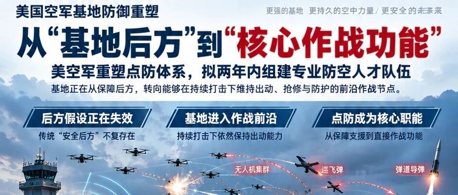 从“基地后方”到“核心作战功能”：美空军重塑点防体系，拟两年内组建专业防空人才队伍