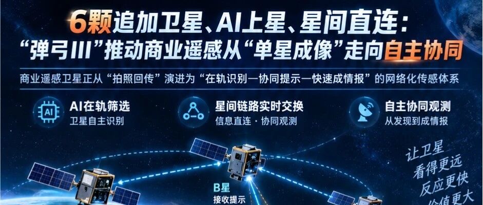 6颗追加卫星、AI上星、星间直连：美海军“弹弓III”推动商业遥感从“单星成像”走向自主协同
