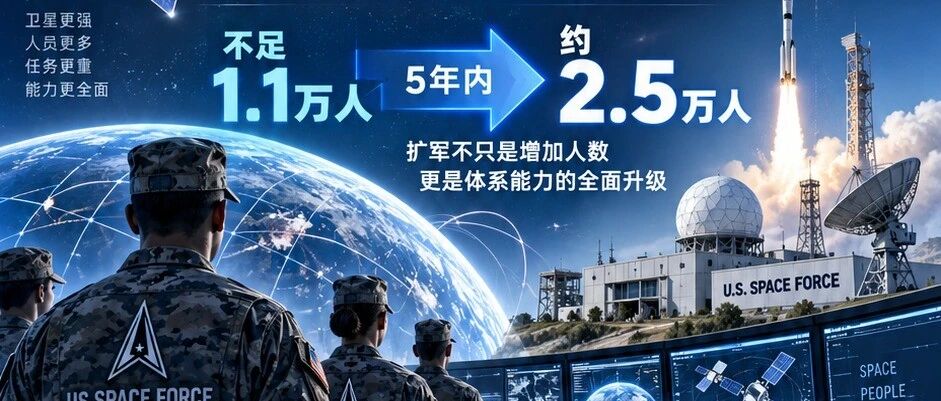 5年内从不足1.1万人扩至约2.5万人：美太空军谋划“翻倍扩军”，真正瓶颈不只是招人