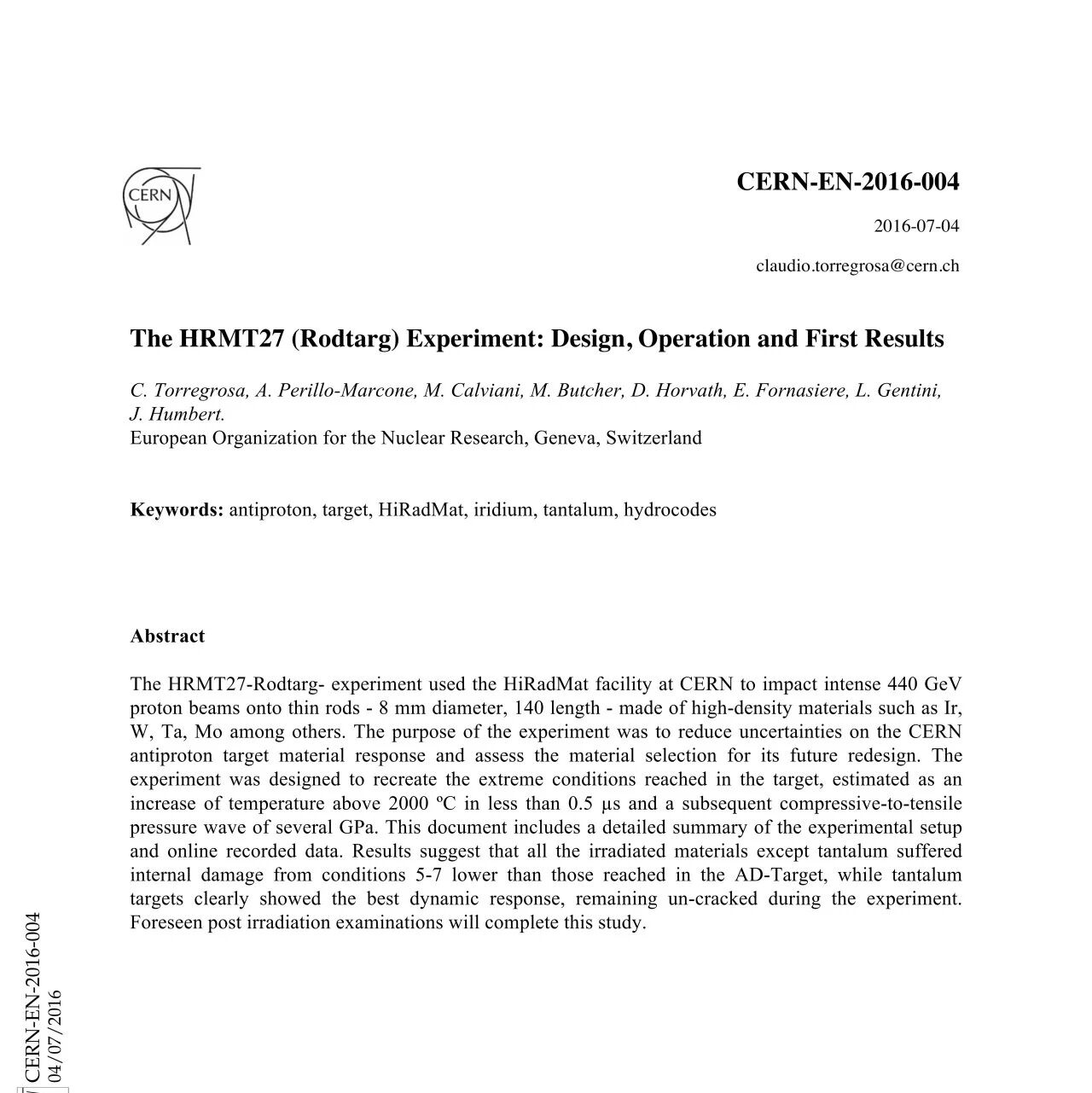 Design, Operation and First Results