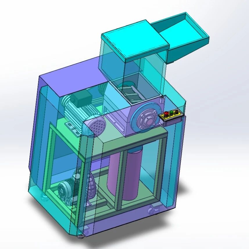 【工程机械】塑料造粒破碎机（撕碎机）3D数模图纸 x_t step格式