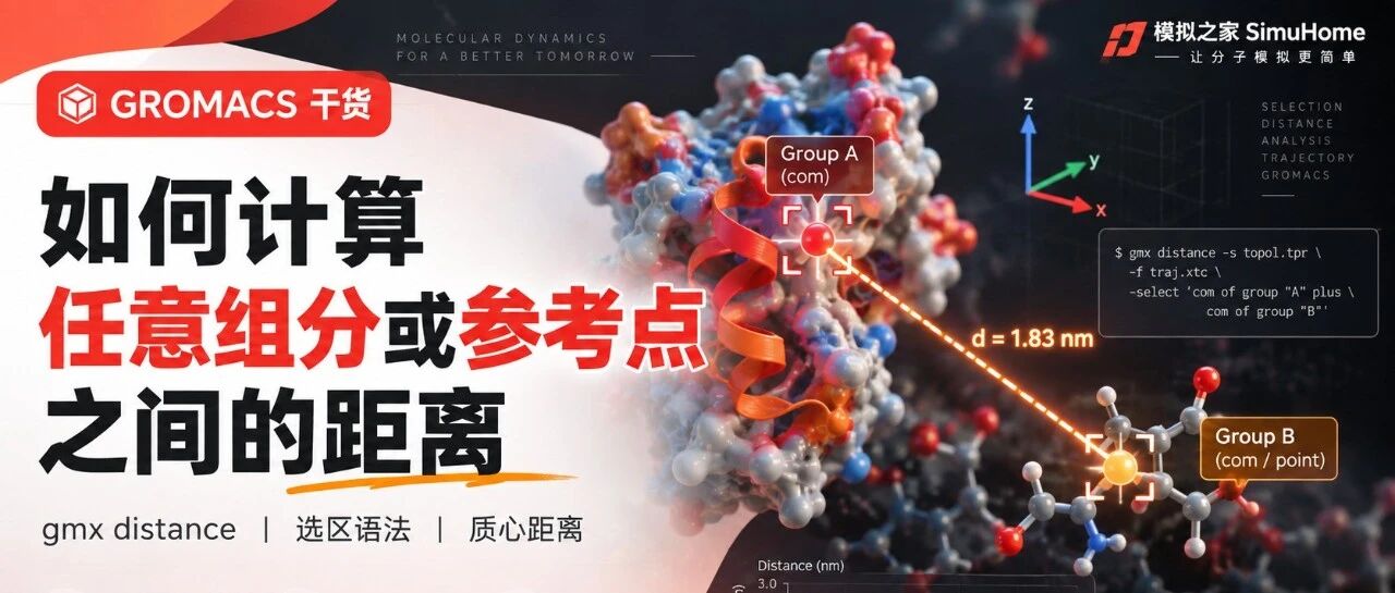刘建川・GROMACS 干货 | 如何计算任意组分或参考点之间的距离